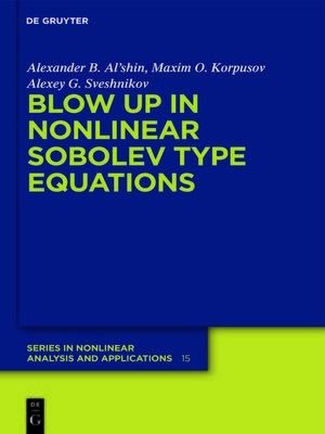 cover image of Blow-up in Nonlinear Sobolev Type Equations